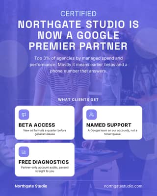 Partner or award news: a announcement card social media template for agencies