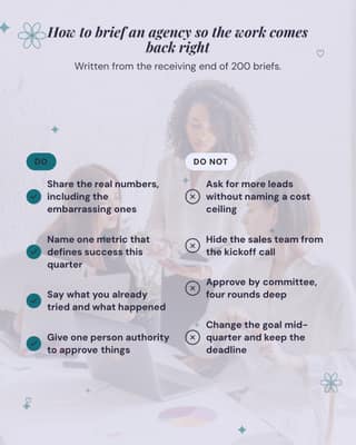 Briefing an agency: a do dont checklist social media template for agencies