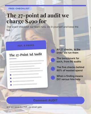 Free audit checklist: a lead magnet card social media template for agencies