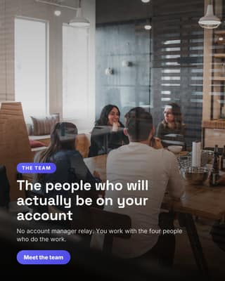 Team or studio moment: a photo spotlight social media template for agencies
