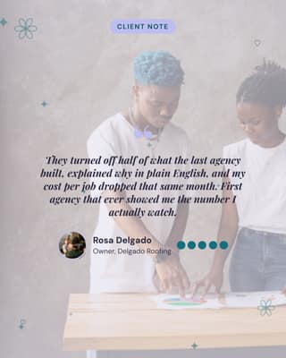 Client testimonial: a quote card social media template for agencies