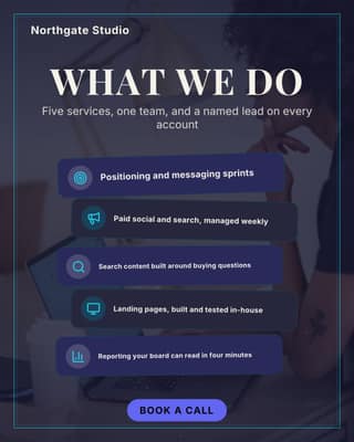 What we do menu: a service stack social media template for agencies