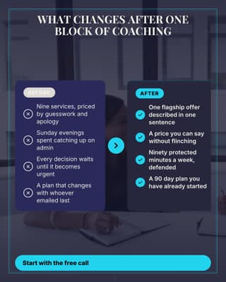 One block, two lists: a before after social media template for coaches and consultants