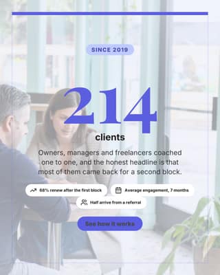 Clients coached: a big stat card social media template for coaches and consultants