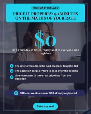 Free masterclass: a offer promo social media template for coaches and consultants