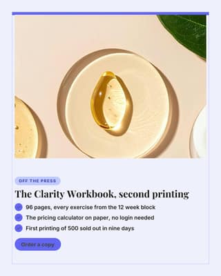 The workbook, printed: a product hero social media template for coaches and consultants