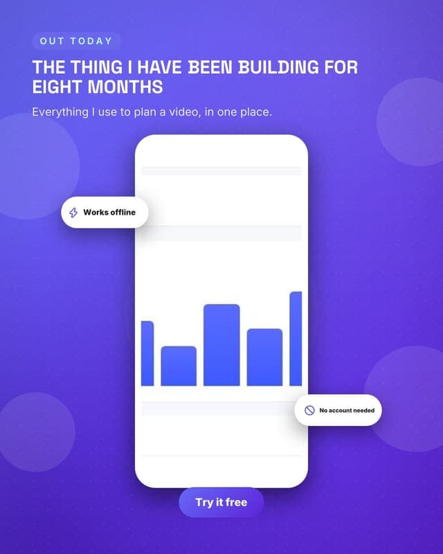 A product on a phone: a device showcase social media template for creators