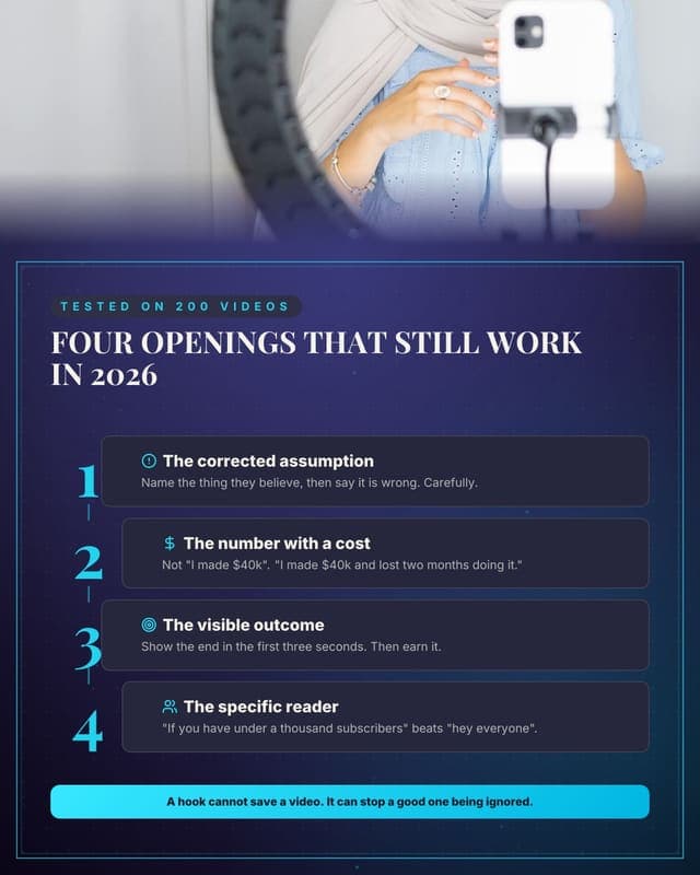 Hooks that keep working: a numbered stack social media template for creators