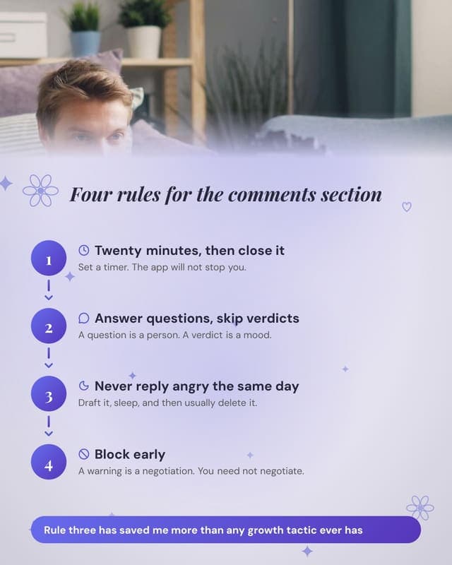 Handling comments: a process diagram social media template for creators