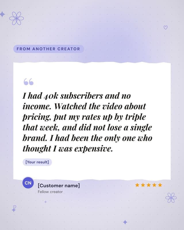 Another creator: a torn paper quote social media template for creators