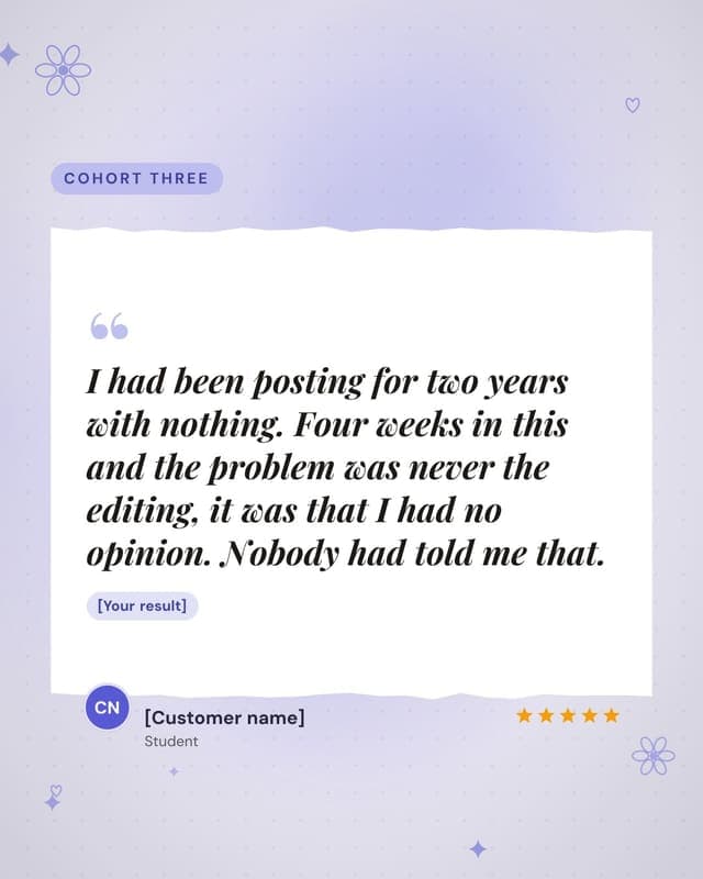 What a student said: a torn paper quote social media template for creators