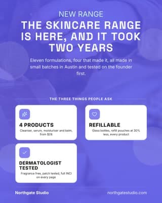 Range launch: a announcement card social media template for ecommerce