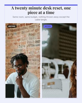 Styled before and after: a before after photo social media template for ecommerce
