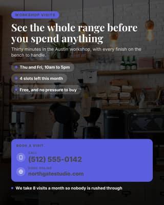 Showroom appointment: a booking cta card social media template for ecommerce