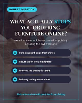 Poll the hesitation: a hot take card social media template for ecommerce