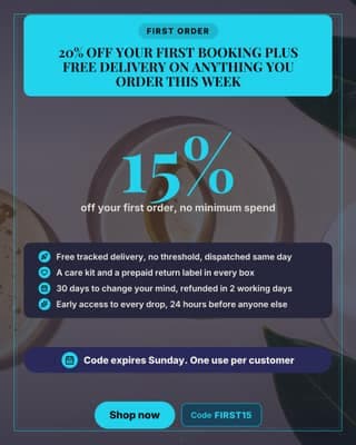First order offer: a offer promo social media template for ecommerce
