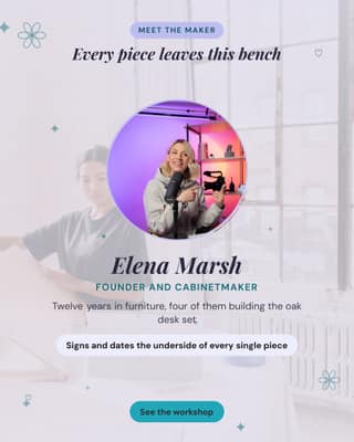 Meet the maker: a team intro card social media template for ecommerce