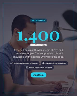 The milestone number: a big stat card social media template for founders