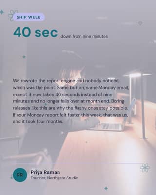 The boring release note: a founder note card social media template for founders