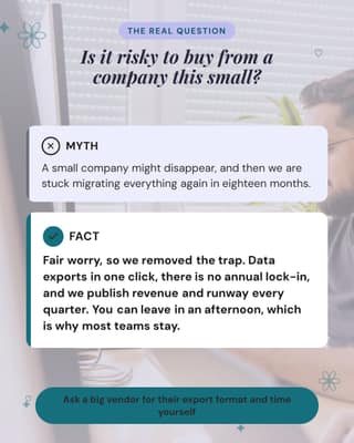Too small to trust: a objection buster social media template for founders