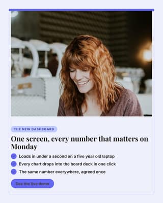 The new dashboard shot: a product hero social media template for founders