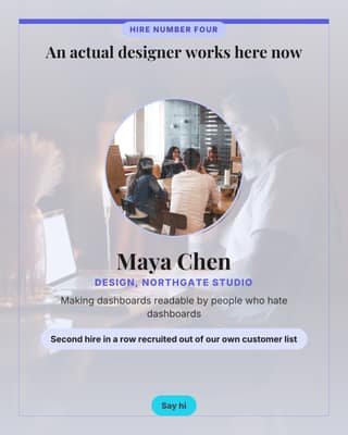 The new hire post: a team intro card social media template for founders