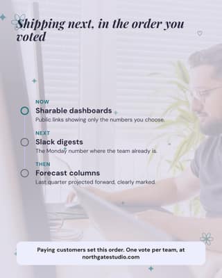 Vote on what ships: a timeline roadmap social media template for founders