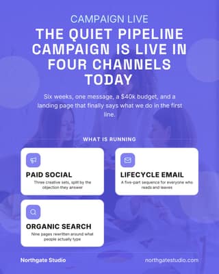 Campaign launch: a announcement card social media template for marketers