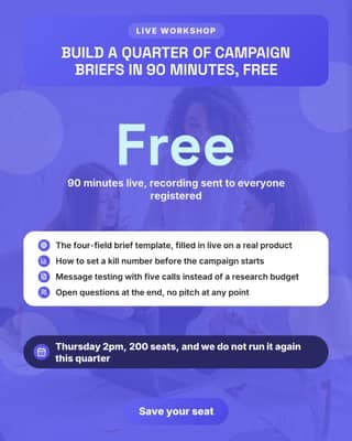 Webinar or workshop: a offer promo social media template for marketers