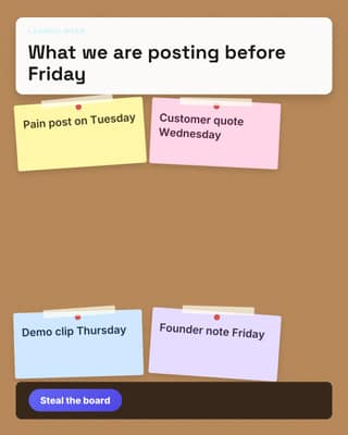 Campaign mood board: a sticky note board social media template for marketers