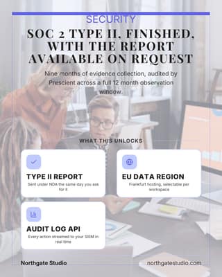 Compliance news: a announcement card social media template for saas