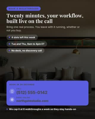 Book a walkthrough: a booking cta card social media template for saas