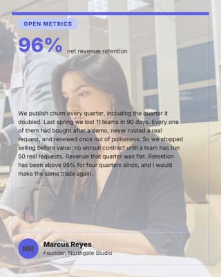 Transparency note: a founder note card social media template for saas