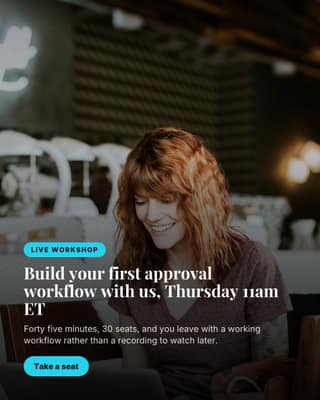 Live workshop promo: a photo spotlight social media template for saas