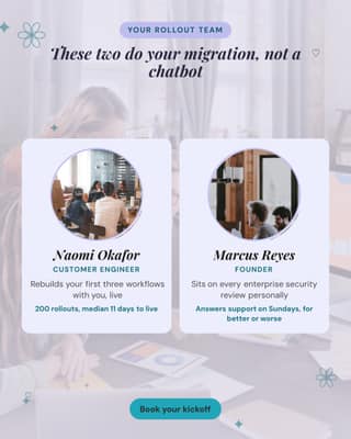 Meet your onboarding pod: a team intro card social media template for saas