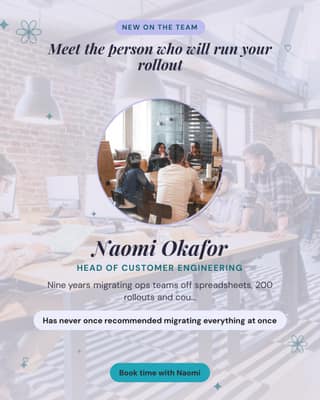 New hire intro: a team intro card social media template for saas