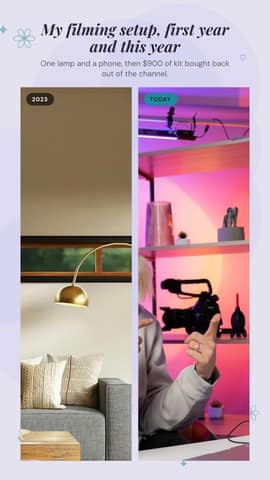 Setup then and now: a 9:16 before after photo template for TikTok