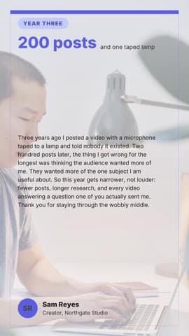 Milestone letter: a 9:16 founder note card template for TikTok