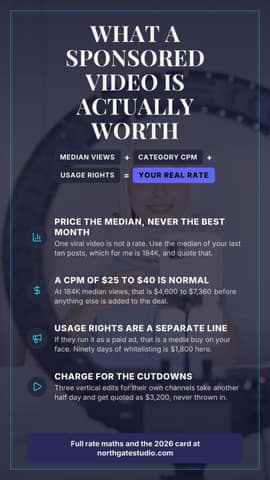 What a sponsorship is worth: a 9:16 infographic card template for TikTok