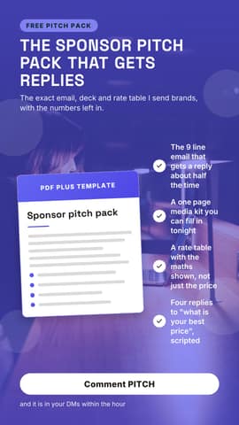 Free sponsor pitch pack: a 9:16 lead magnet card template for TikTok