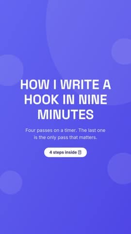 How I write a hook: a 9:16 tutorial steps template for TikTok