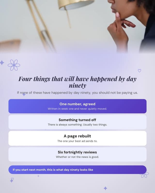 Your first ninety days: a framework diagram social media template for agencies
