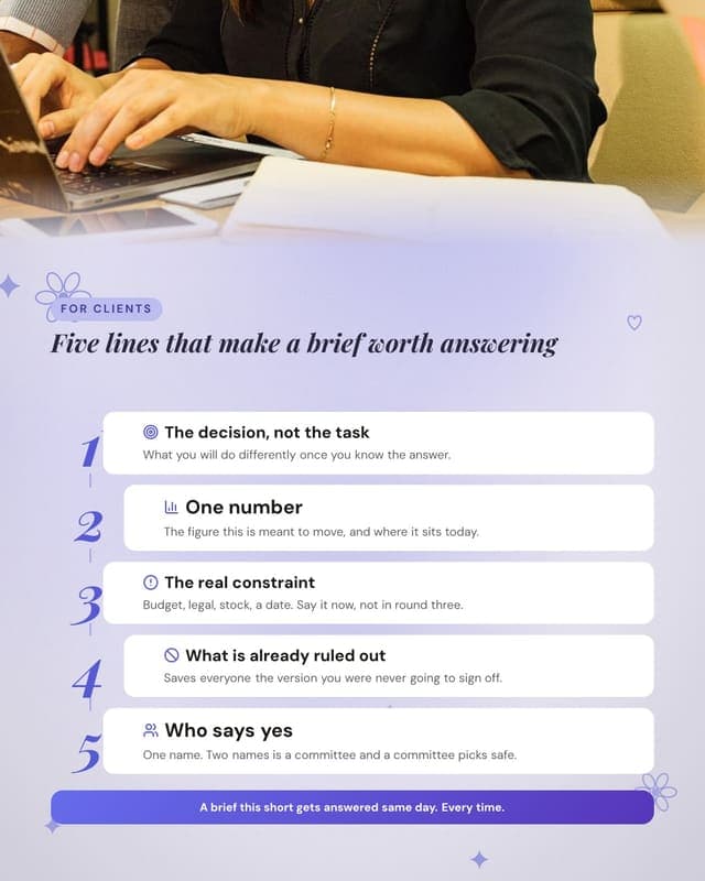 What makes a good brief: a numbered stack social media template for agencies