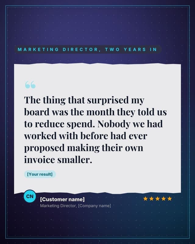A marketing director: a torn paper quote social media template for agencies