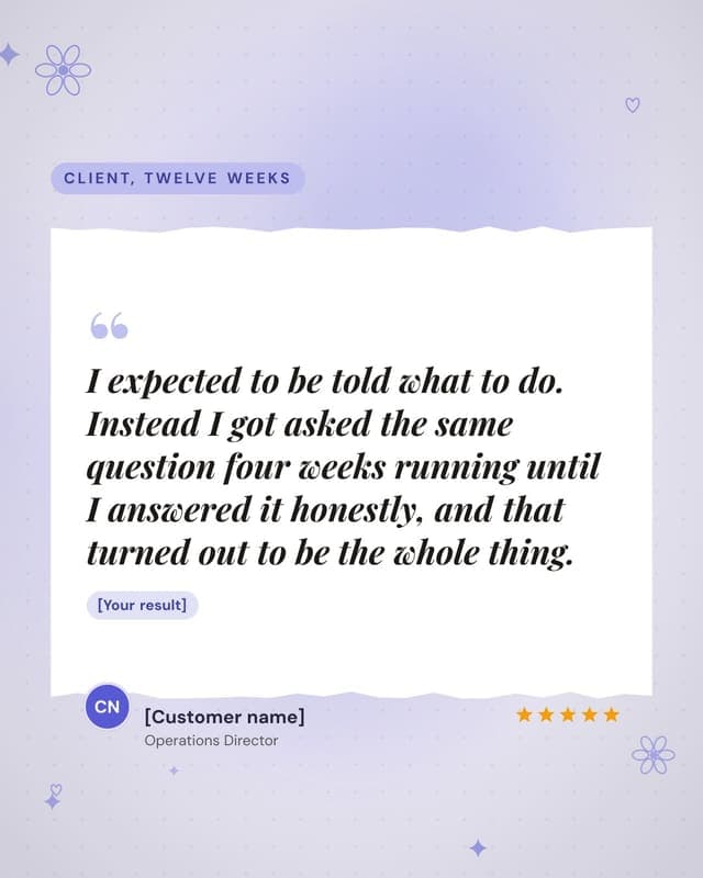 A client, twelve weeks on: a torn paper quote social media template for coaches and consultants