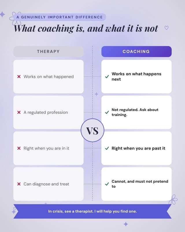 Coaching versus therapy: a versus medallion social media template for coaches and consultants
