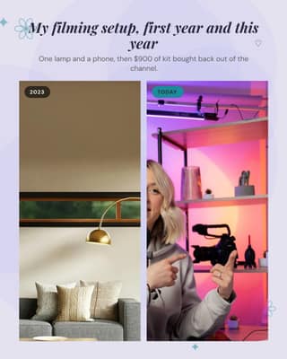 Setup then and now: a before after photo social media template for creators