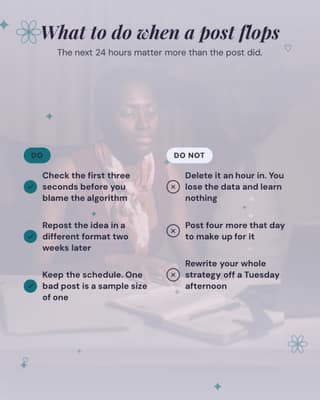 When a post flops: a do dont checklist social media template for creators