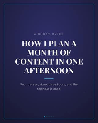 How I plan a month: a editorial carousel social media template for creators