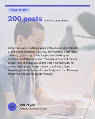 Milestone letter: a founder note card social media template for creators